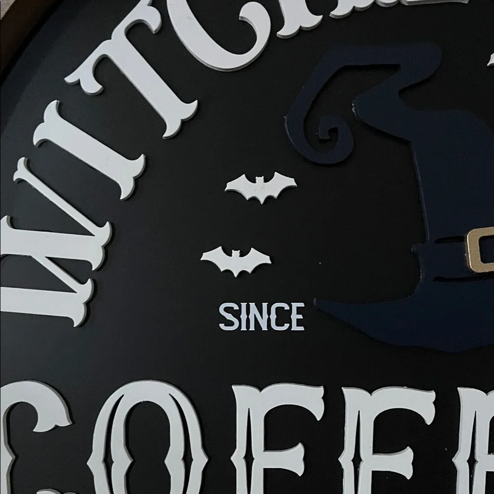 Charming Black and White Witches Brew Coffee Co Sign